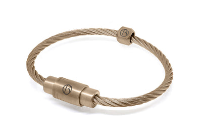 Champagne Gold PVD CABLE Stainless Steel Bracelet - Free Text Engraving